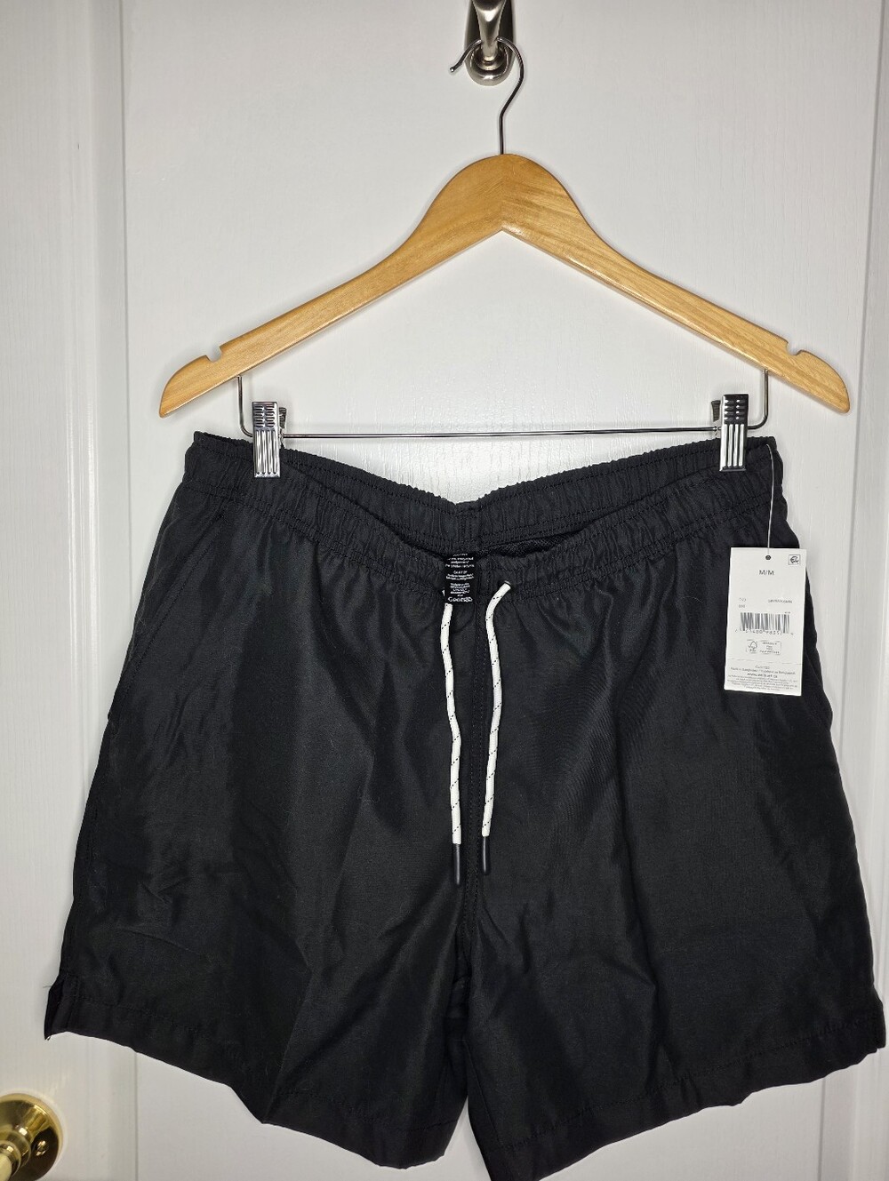 NWT George Black Drawstring Swim/Active Shorts
